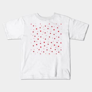 Red stars white background Kids T-Shirt